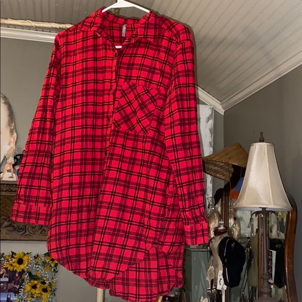 Boutique Button up plaid dress